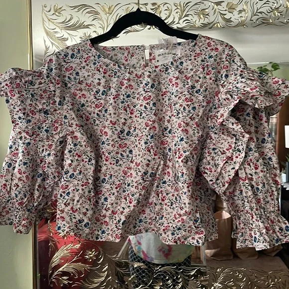 Free People X Meadows Bergenia Top in Multi Ditsy Floral - Picture 4 of 8